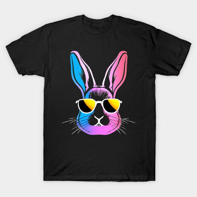 Hiphop Bunny Pink Blue Retro Colorful Stamp T-Shirt by BetterManufaktur